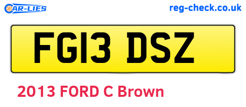 FG13DSZ are the vehicle registration plates.