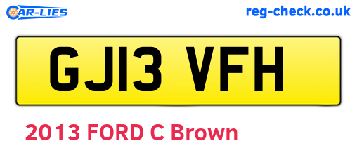 GJ13VFH are the vehicle registration plates.