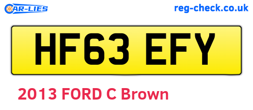 HF63EFY are the vehicle registration plates.