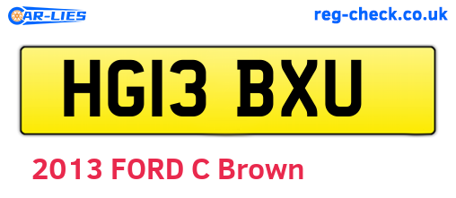 HG13BXU are the vehicle registration plates.