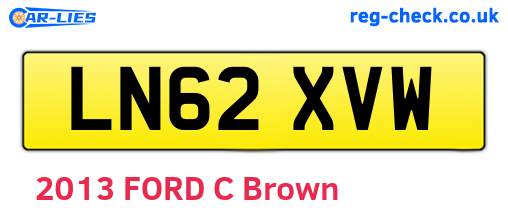 LN62XVW are the vehicle registration plates.