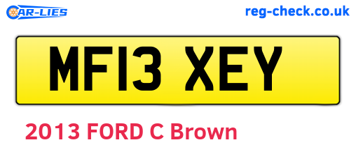 MF13XEY are the vehicle registration plates.