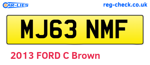 MJ63NMF are the vehicle registration plates.