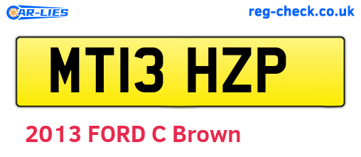 MT13HZP are the vehicle registration plates.