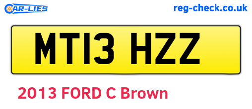 MT13HZZ are the vehicle registration plates.