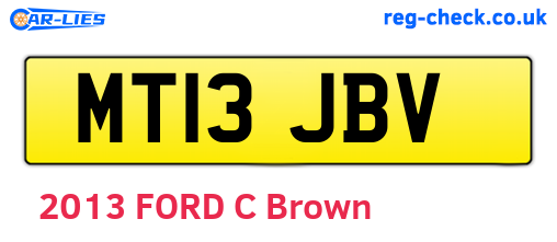 MT13JBV are the vehicle registration plates.