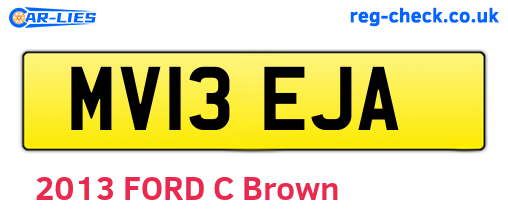MV13EJA are the vehicle registration plates.