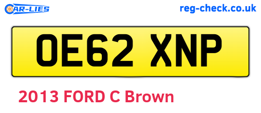 OE62XNP are the vehicle registration plates.