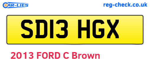 SD13HGX are the vehicle registration plates.