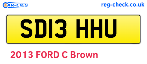 SD13HHU are the vehicle registration plates.