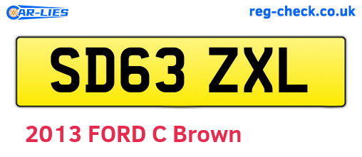 SD63ZXL are the vehicle registration plates.