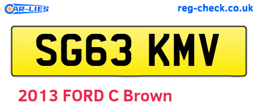 SG63KMV are the vehicle registration plates.