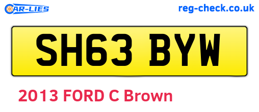 SH63BYW are the vehicle registration plates.