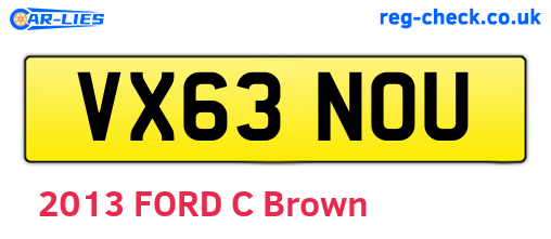 VX63NOU are the vehicle registration plates.