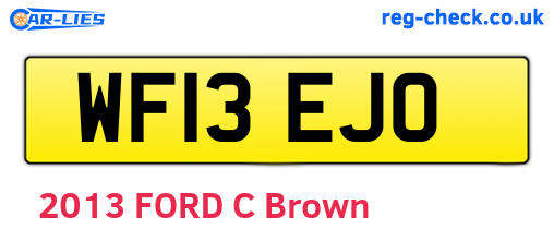 WF13EJO are the vehicle registration plates.