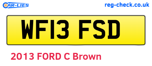 WF13FSD are the vehicle registration plates.