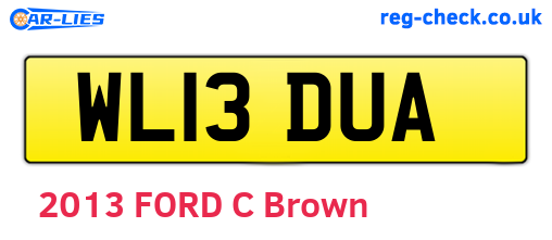 WL13DUA are the vehicle registration plates.
