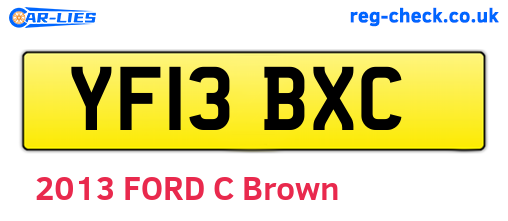 YF13BXC are the vehicle registration plates.