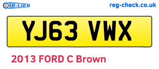 YJ63VWX are the vehicle registration plates.