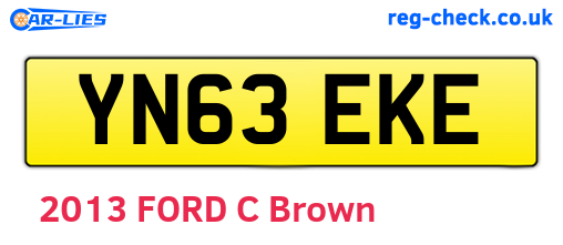 YN63EKE are the vehicle registration plates.