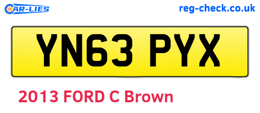 YN63PYX are the vehicle registration plates.