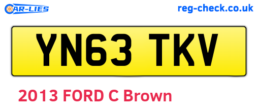 YN63TKV are the vehicle registration plates.