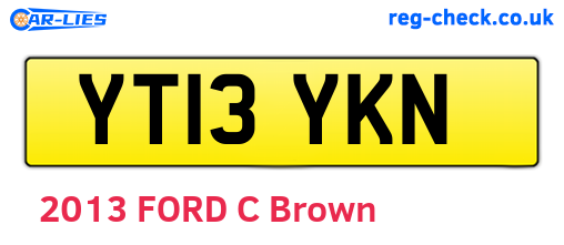 YT13YKN are the vehicle registration plates.