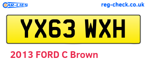 YX63WXH are the vehicle registration plates.
