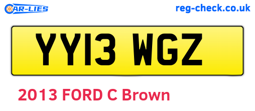 YY13WGZ are the vehicle registration plates.