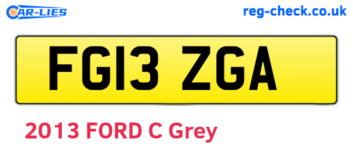 FG13ZGA are the vehicle registration plates.