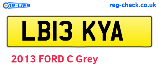 LB13KYA are the vehicle registration plates.