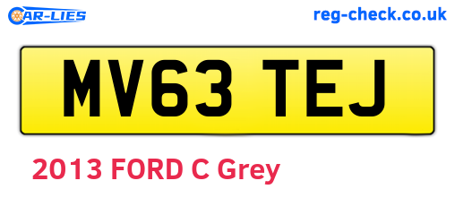 MV63TEJ are the vehicle registration plates.