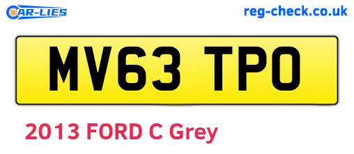 MV63TPO are the vehicle registration plates.