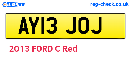 AY13JOJ are the vehicle registration plates.