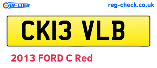 CK13VLB are the vehicle registration plates.
