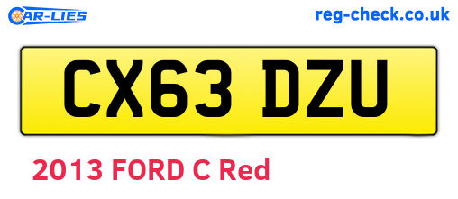 CX63DZU are the vehicle registration plates.