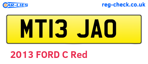 MT13JAO are the vehicle registration plates.