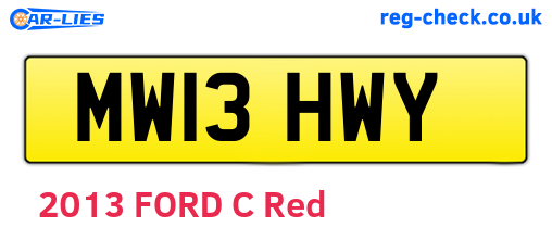 MW13HWY are the vehicle registration plates.