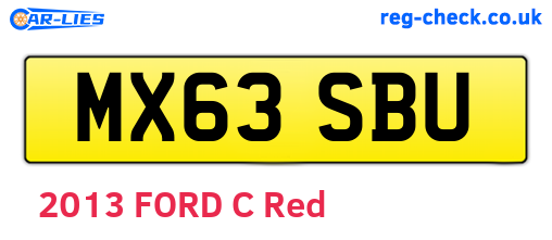 MX63SBU are the vehicle registration plates.