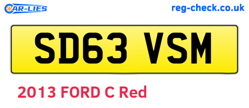 SD63VSM are the vehicle registration plates.