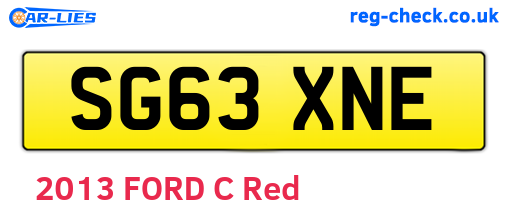 SG63XNE are the vehicle registration plates.