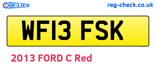 WF13FSK are the vehicle registration plates.