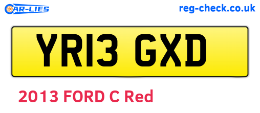 YR13GXD are the vehicle registration plates.