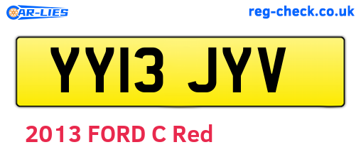 YY13JYV are the vehicle registration plates.