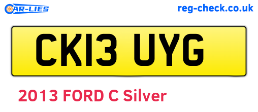 CK13UYG are the vehicle registration plates.