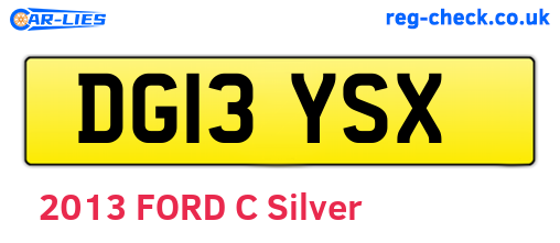 DG13YSX are the vehicle registration plates.