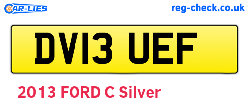 DV13UEF are the vehicle registration plates.