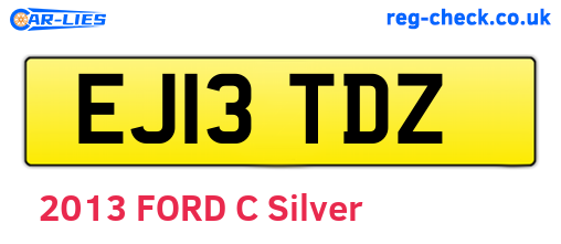 EJ13TDZ are the vehicle registration plates.