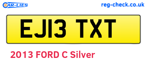 EJ13TXT are the vehicle registration plates.