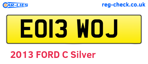 EO13WOJ are the vehicle registration plates.